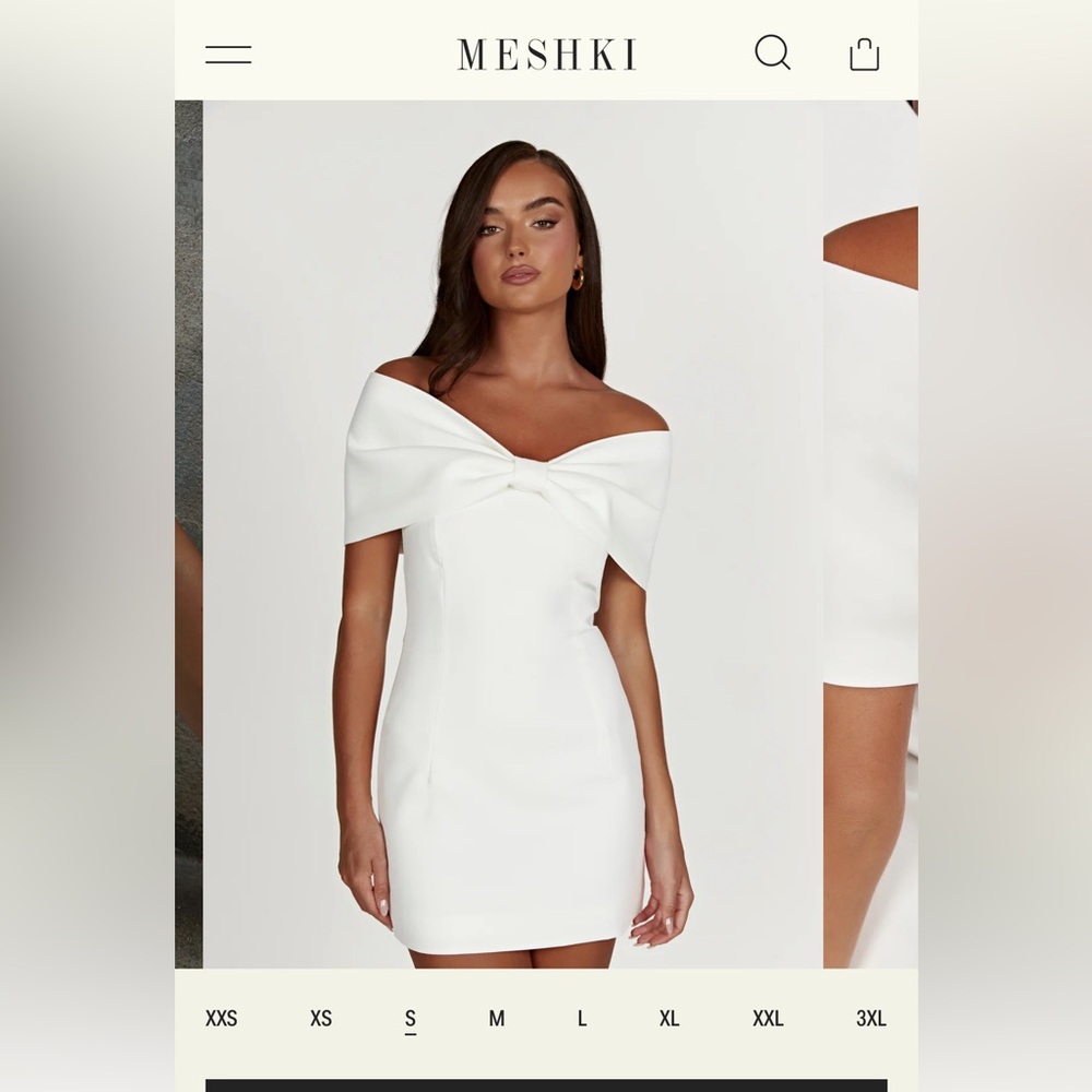 Off the Shoulder Bow Mini Dress